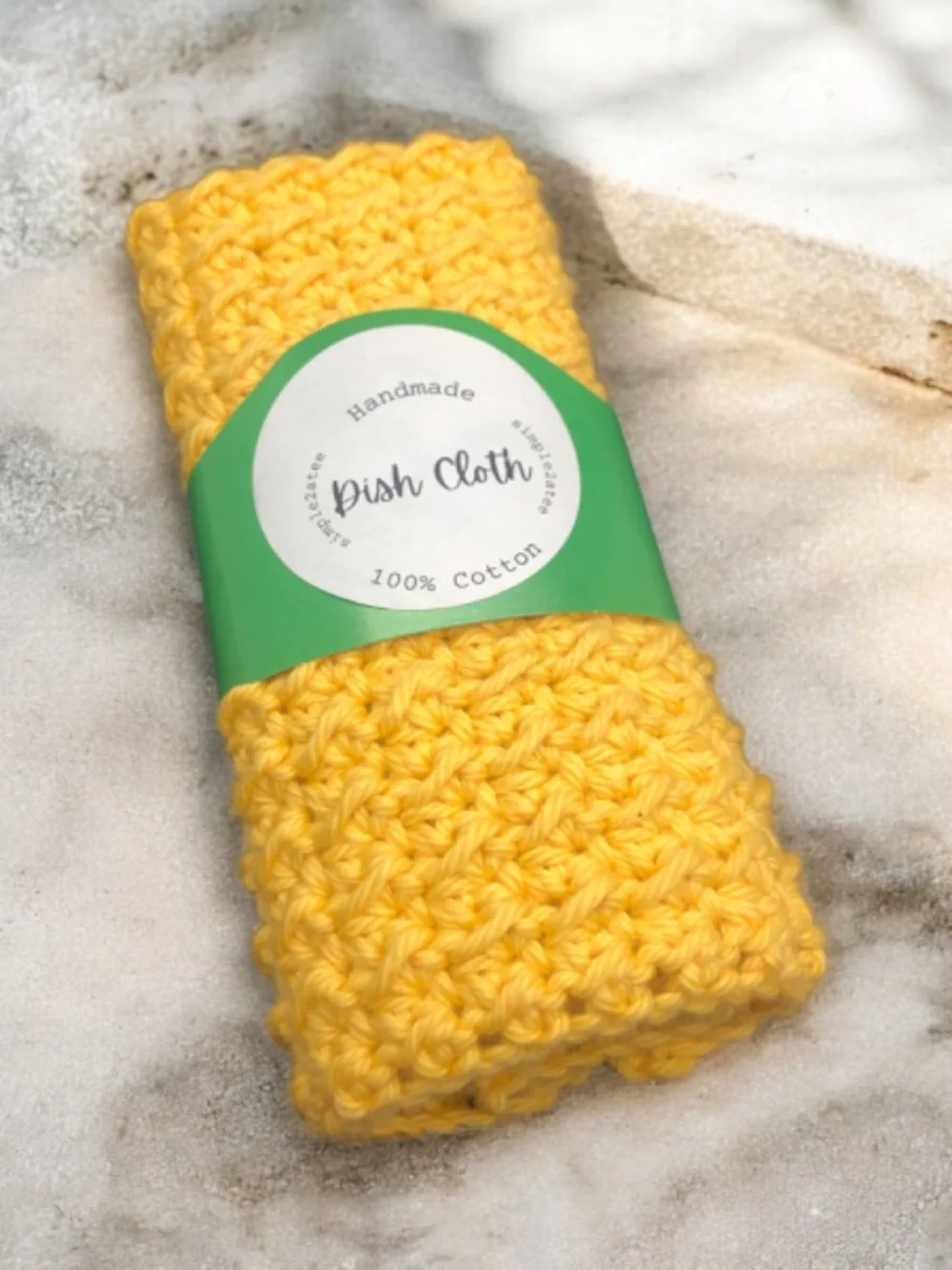 Handmade Crochet Dish Cloth, 100% Cotton Reusable Kitchen Washcloth